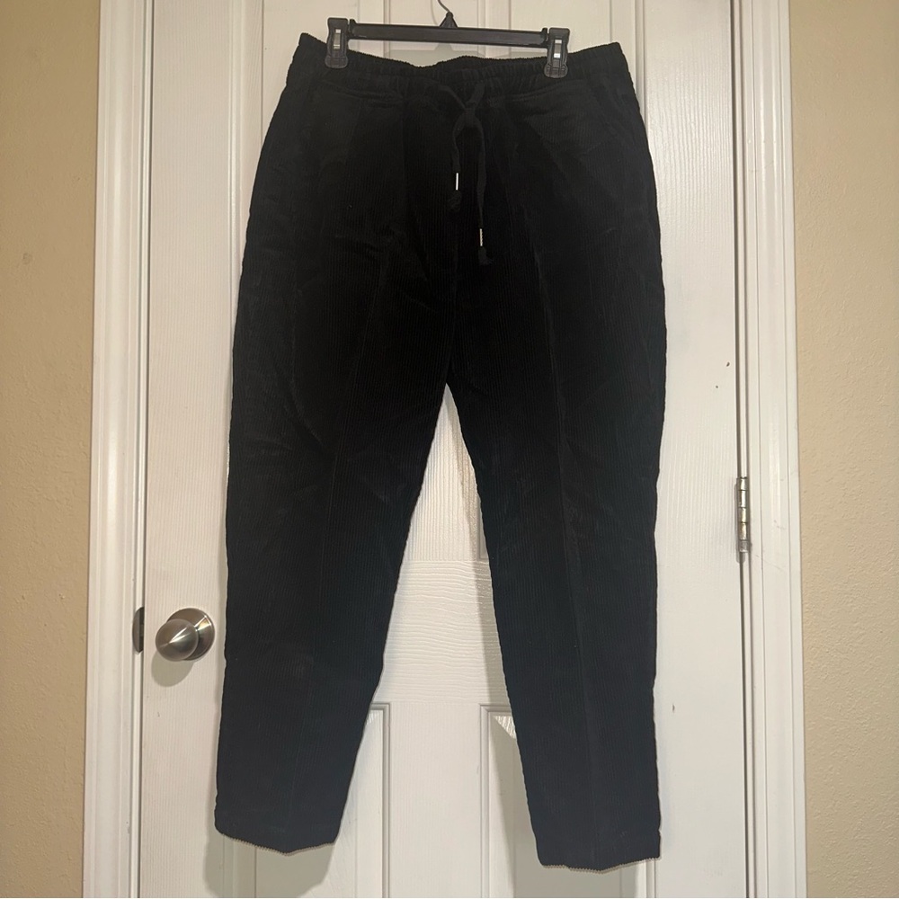SHEIN Black Corduroy Cropped Pants